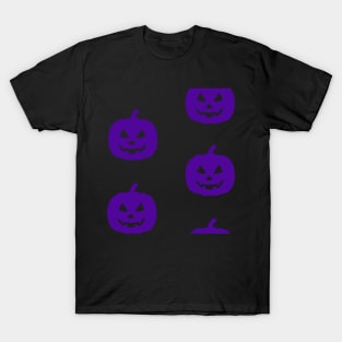 Rotund Jack-O-Lantern Tile (Purple) T-Shirt